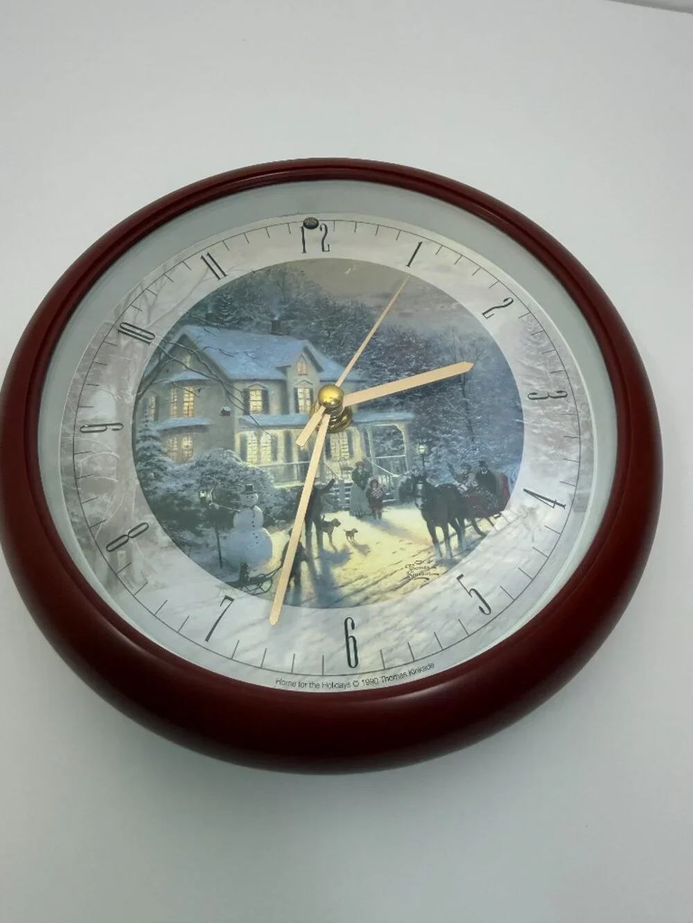 Thomas Kinkade Home for the Holidays Christmas Musical Wall Clock Mark Feldstein